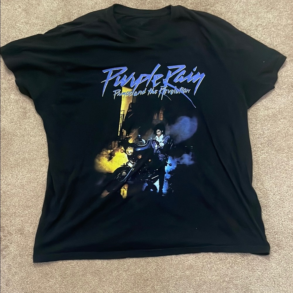 Black Tee with Blue and Yellow Graphic not American fighter